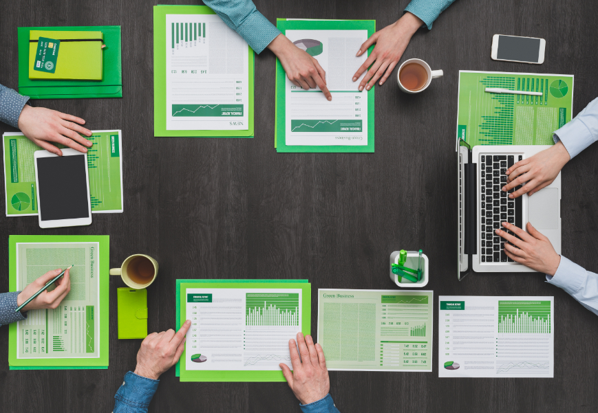 A-green-business-team-around-the-table