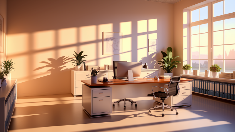 clean and organised office